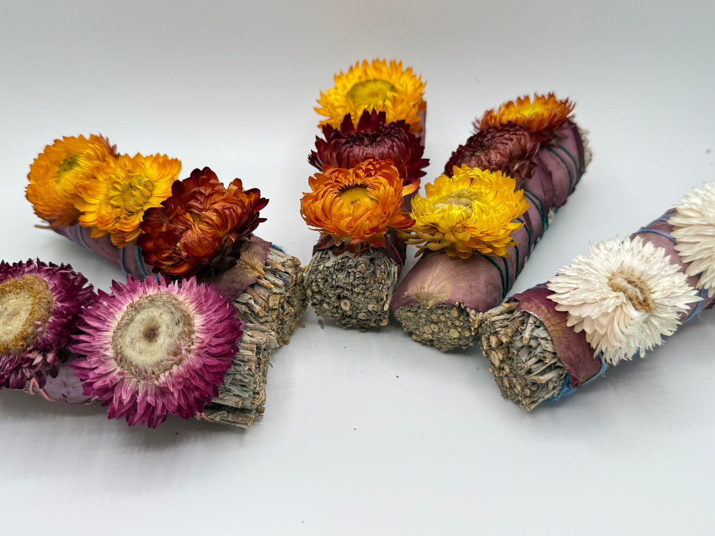 4” Straw Flower Decorative Sage Bundle